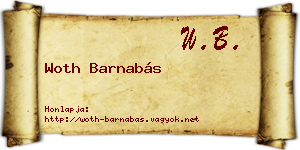 Woth Barnabás névjegykártya
